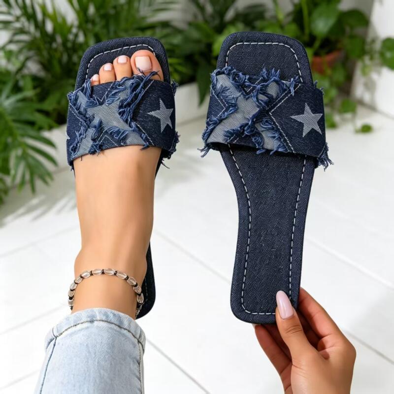Sandalias Planas de Mezclilla  - Sewing Custom reseña y precio